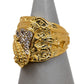Pre-Owned Mens 9ct Gold CZ Horse Saddle Ring Size Z+1