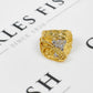 Pre-Owned Mens 9ct Gold CZ Horse Saddle Ring Size Z+1