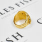 Pre-Owned Mens 9ct Gold CZ Horse Saddle Ring Size Z+1