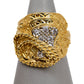 Pre-Owned Mens 9ct Gold CZ Horse Saddle Ring Size Z+1
