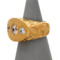 Pre-Owned 9ct Gold Mens CZ Flush Set Flat Top Ring Size Z+1