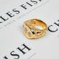 Pre-Owned 9ct Gold Mens CZ Flush Set Flat Top Ring Size Z+1