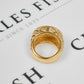 Pre-Owned 9ct Gold Mens CZ Flush Set Flat Top Ring Size Z+1