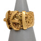Pre-Owned Mens 9ct Gold Double Buckle Ring Size Z+2