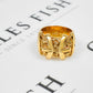 Pre-Owned Mens 9ct Gold Double Buckle Ring Size Z+2
