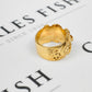 Pre-Owned Mens 9ct Gold Double Buckle Ring Size Z+2