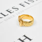 Pre-Owned 9ct Gold Patterned Buckle Ring Size S