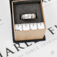 Pre-Owned 9ct White Gold Diamond Zigzag Satin Wedding Ring