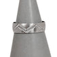 Pre-Owned 9ct White Gold Diamond Zigzag Satin Wedding Ring
