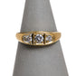 Pre-Owned 9ct Gold 3 CZ Flat Top Flush Set Ring Size R