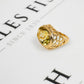 Pre-Owned 9ct Gold Oval Quartz Ring Size L