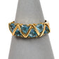 Pre-Owned 9ct Gold 6 Triangle Topaz Ring Size S