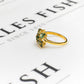 Pre-Owned 9ct Gold Green Sapphire Cluster Ring Size Q