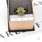 Pre-Owned 9ct Gold Green Sapphire Cluster Ring Size Q