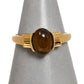 Pre-Owned 9ct Gold Oval Tigers Eye Ring Size R