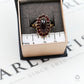 Pre-Owned 9ct Gold Oval Garnet Cluster Ring Size X