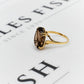 Pre-Owned 9ct Gold Oval Smokey Quartz Ring Size O