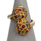 Pre-Owned 9ct Gold Beryllium Treated Sapphire 2 Dome Ring