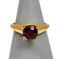 Pre-Owned 9ct Gold Round Red Tourmaline Ring Size N