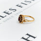 Pre-Owned 9ct Gold Oval Garnet Cluster Ring Size N.5