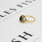 Pre-Owned 9ct Gold Oval Sapphire & CZ Cluster Ring Size I.5