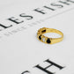 Pre-Owned 9ct Gold Sapphire & CZ Dress Ring Size K