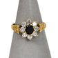 Pre-Owned 9ct Gold Sapphire & CZ Cluster Ring Size K