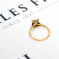 Pre-Owned 9ct Gold Square Beryl & White Zircon Ring Size R.5