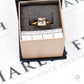 Pre-Owned 9ct Gold Square Beryl & White Zircon Ring Size R.5
