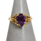 Pre-Owned 9ct Gold Oval Amethyst Ring Size K