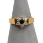 Pre-Owned 9ct Gold Sapphire & CZ Cluster Ring Size L