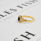 Pre-Owned 9ct Gold Oval Sapphire & CZ Cluster Ring Size P