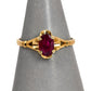 Pre-Owned 9ct Gold Oval Ruby Ring Size P