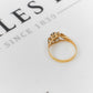 Pre-Owned 9ct Gold Round Sapphire & CZ Cluster Ring Size K.5