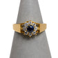 Pre-Owned 9ct Gold Round Sapphire & CZ Cluster Ring Size K.5