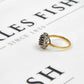 Pre-Owned 9ct Gold Oval Garnet & CZ Cluster Ring Size O