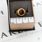 Pre-Owned 9ct Gold Oval Cabochon Tigers Eye Ring Size N.5