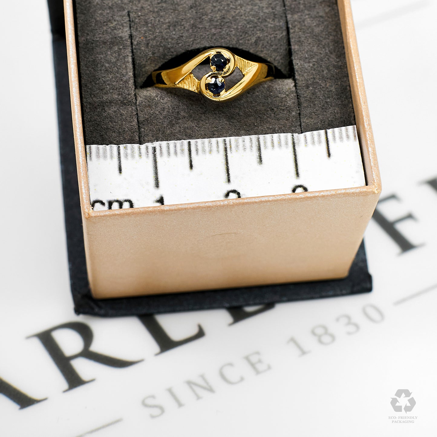 Pre-Owned 9ct Gold 2 Sapphire Dress Ring Size L