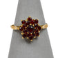 Pre-Owned 9ct Gold Garnet Cluster Ring Size Q.5