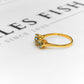 Pre-Owned 9ct Gold 3 Topaz Dress Ring Size Q