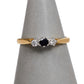 Pre-Owned 9ct Gold Sapphire & CZ Dress Ring Size M