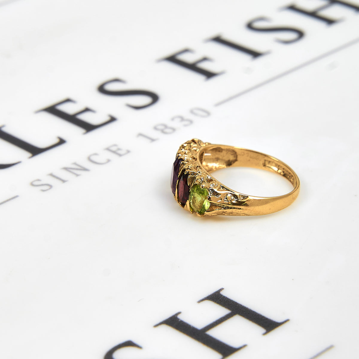 Pre-Owned 9ct Gold Multi Gemstone Dress Ring Size M