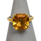 Pre-Owned 9ct Gold Octagon Citrine Dress Ring Size M