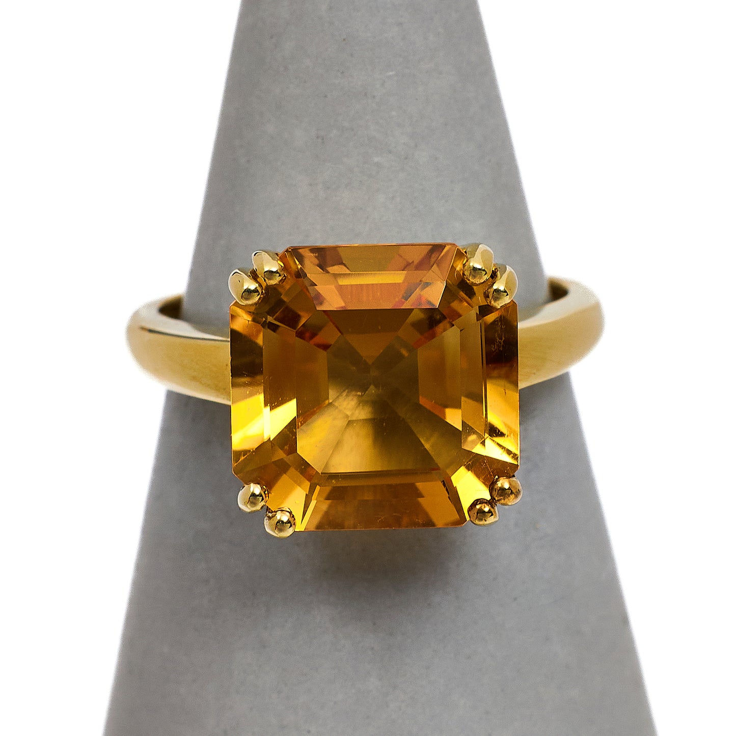 Pre-Owned 9ct Gold Octagon Citrine Dress Ring Size M