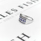Pre-Owned 9ct White Gold 3 Row Tanzanite Ring Size O