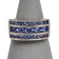 Pre-Owned 9ct White Gold 3 Row Tanzanite Ring Size O
