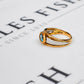 Pre-Owned 9ct Gold 2 Tone Oval Topaz Ring Size N.5