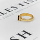 Pre-Owned 9ct Gold Rectangular Garnet Ring Size P