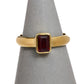 Pre-Owned 9ct Gold Rectangular Garnet Ring Size P