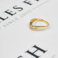 Pre-Owned 9ct Gold 9 Diamond Wishbone Ring Size L